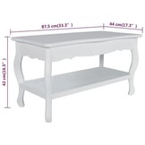 vidaXL Salontafel met 2 lagen MDF wit