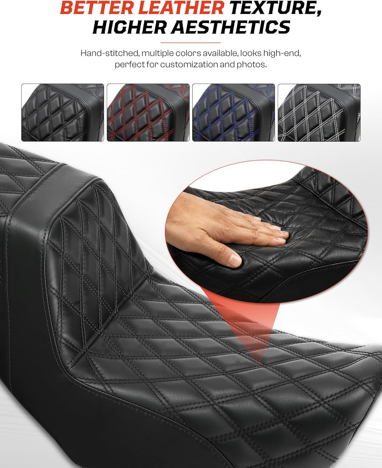 TCMT Driver Driver & Passenger Seat Fit For Dyna Super Glide Street Bob Wide Glide Fat Bob Low Rider Switchback 2006-2017