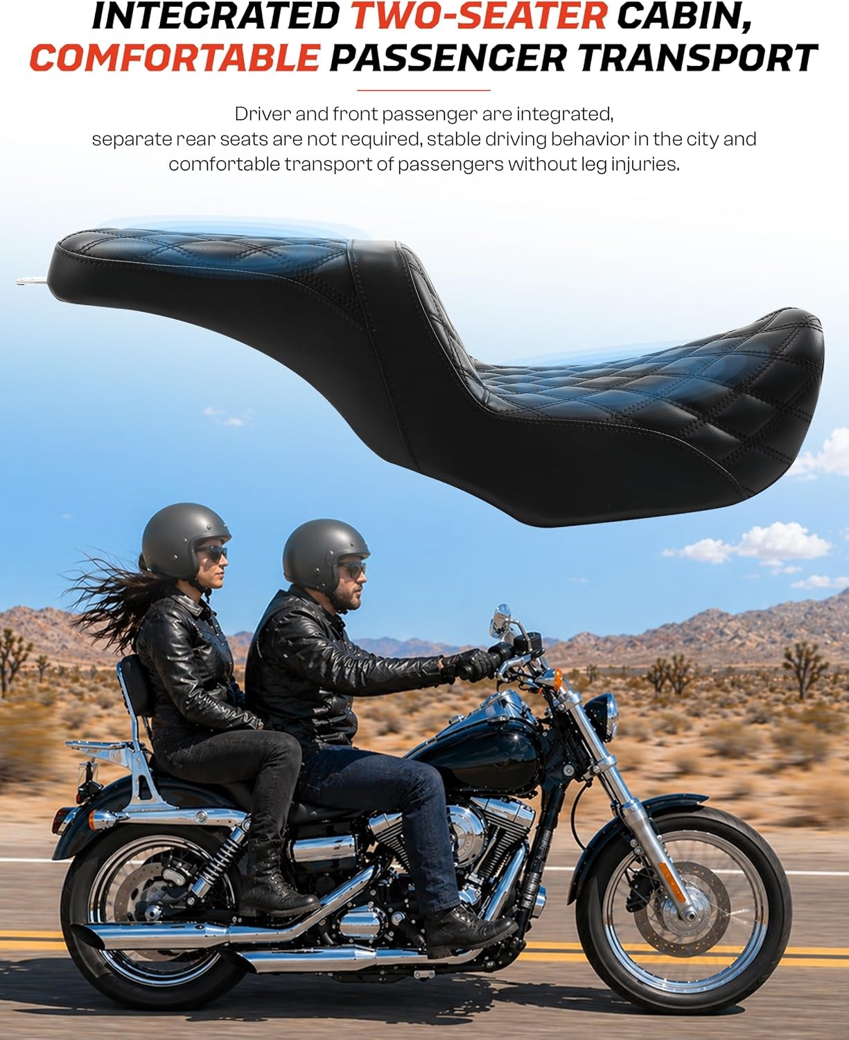 TCMT Driver Driver & Passenger Seat Fit For Dyna Super Glide Street Bob Wide Glide Fat Bob Low Rider Switchback 2006-2017