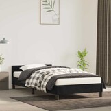 vidaXL Bedframe met hoofdeinde zonder matras 90x200 cm fluweel zwart