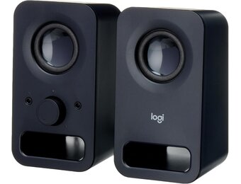 Logitech Z150 PC Speaker, Stereo Sound, 2 Speakers, 6 Watt Peak Power, 3.5 mm Input, Right Speaker Regulator, Headphone Jack, UK Plug, PC/TV/Mobile Phone/Tablet