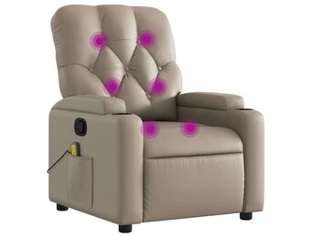 vidaXL Massagestoel verstelbaar kunstleer cappuccinokleurig