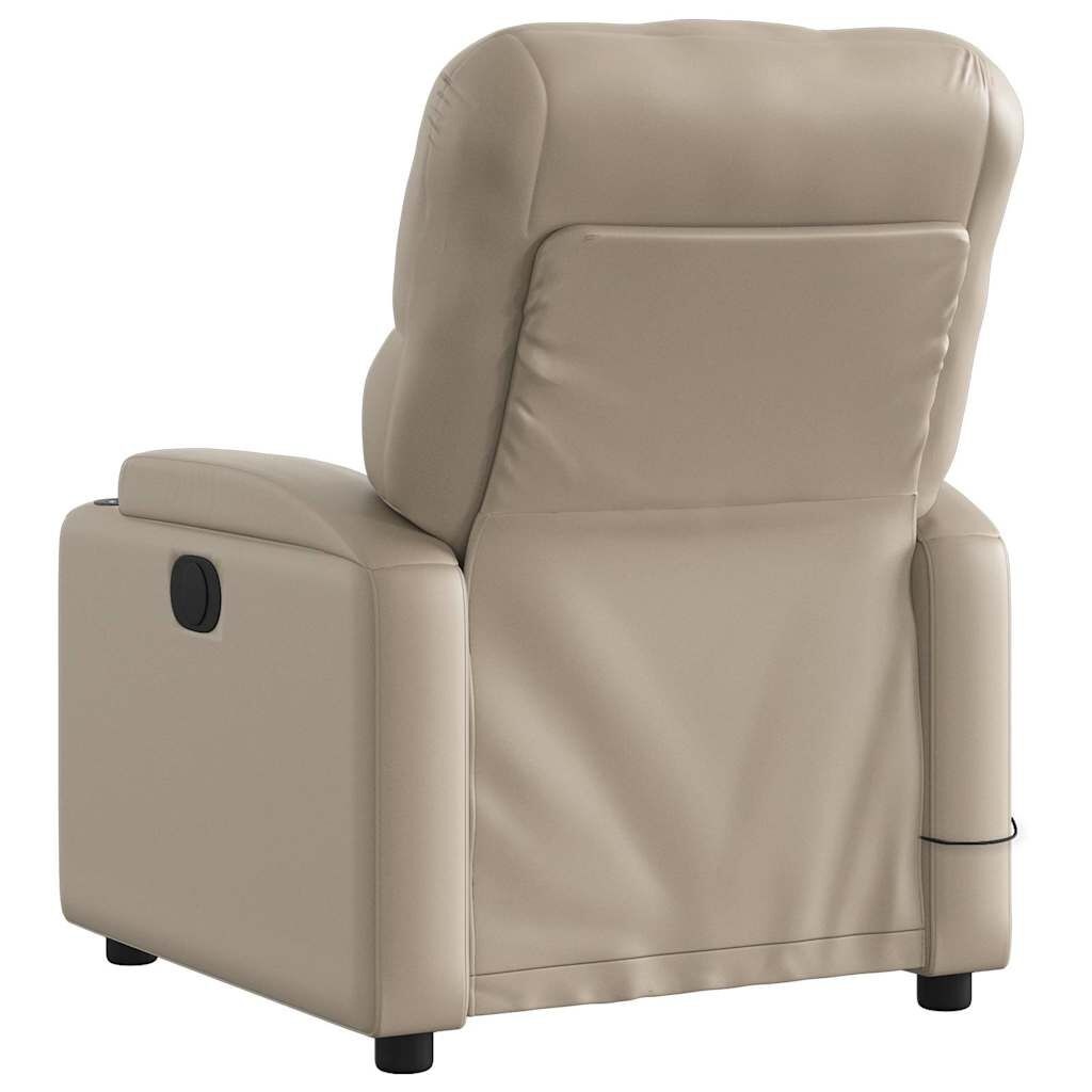 vidaXL Massagestoel verstelbaar kunstleer cappuccinokleurig