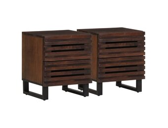 vidaXL Nachtkastjes 2 st 40x34x46 cm massief mangohout