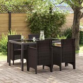 vidaXL Tuinstoel 4 pcs Bruin 53 x 49 x 85 cm PP
