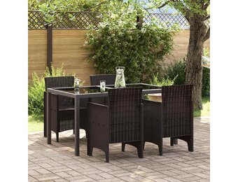 vidaXL Tuinstoel 4 pcs Bruin 53 x 49 x 85 cm PP
