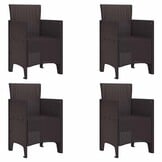 vidaXL Tuinstoel 4 pcs Bruin 53 x 49 x 85 cm PP