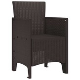 vidaXL Tuinstoel 4 pcs Bruin 53 x 49 x 85 cm PP