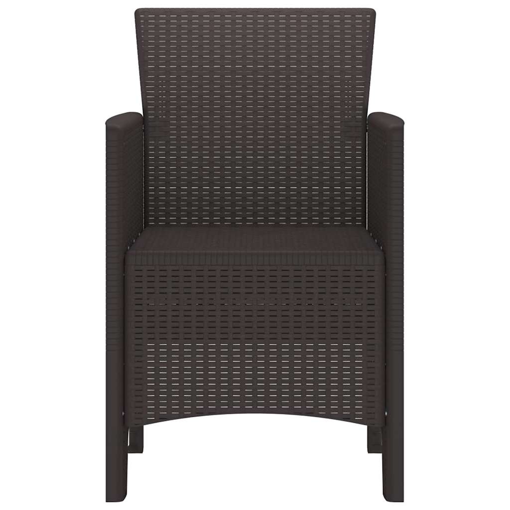 vidaXL Tuinstoel 4 pcs Bruin 53 x 49 x 85 cm PP