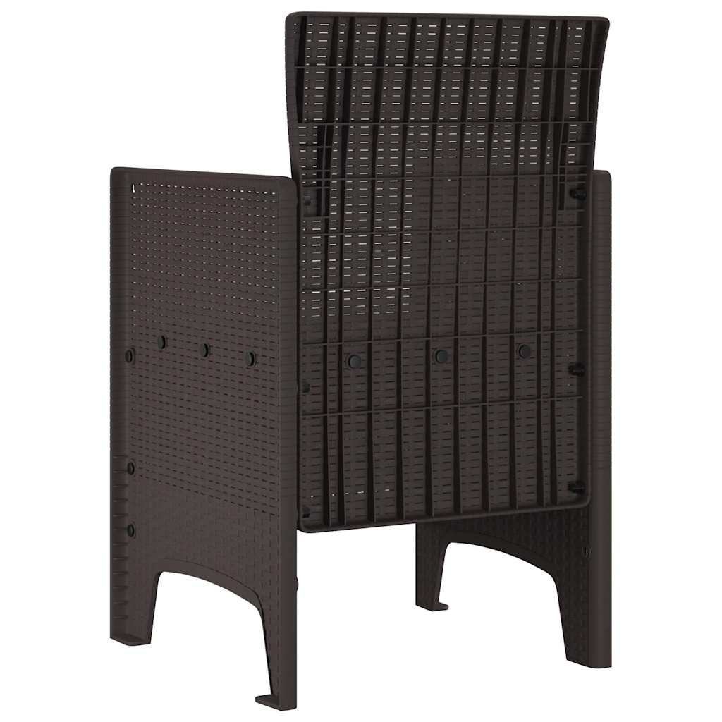 vidaXL Tuinstoel 4 pcs Bruin 53 x 49 x 85 cm PP
