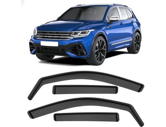 GEARMONSTER Winddeflectoren voor VW Tiguan 2016-2023 5-deurs regenbescherming geïntegreerde spoilers, 4 stuks, zwart