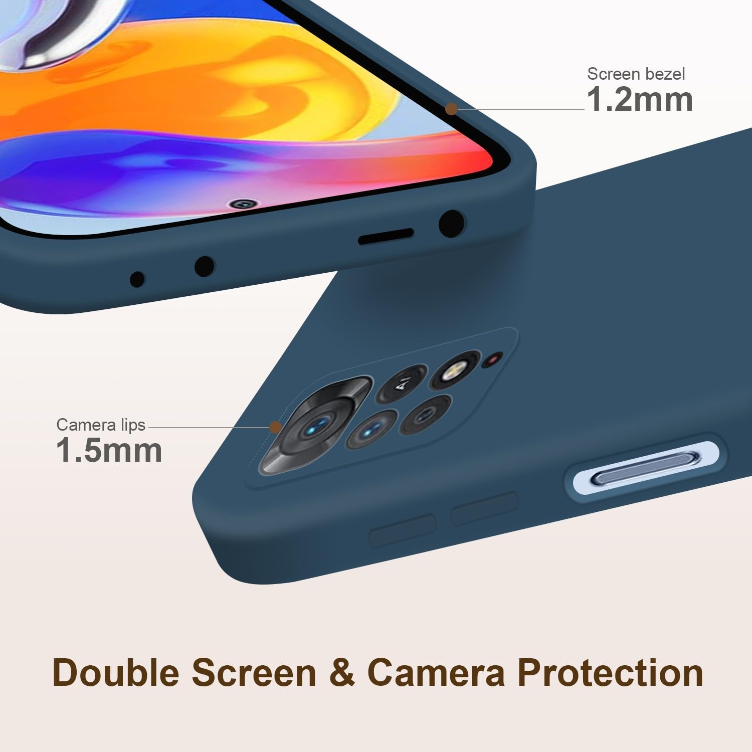 Blauw Siliconen Telefoonhoesje Xiaomi Redmi Note 11 Pro 5G/4G - 62% Korting