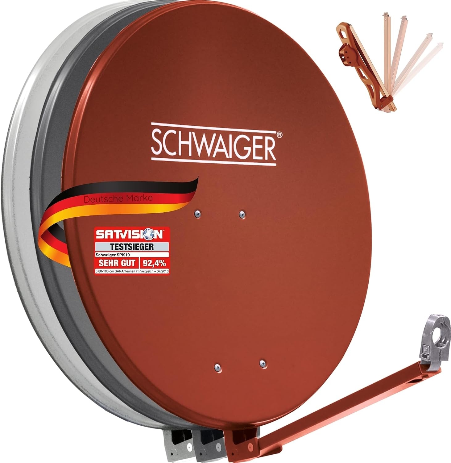 SCHWAIGER Satellietschotel 88 cm - Aluminium - Baksteenrood
