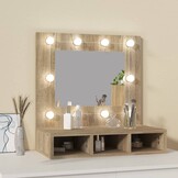 vidaXL Spiegelkast met LED-verlichting 60x31,5x62 cm sonoma eikenkleur