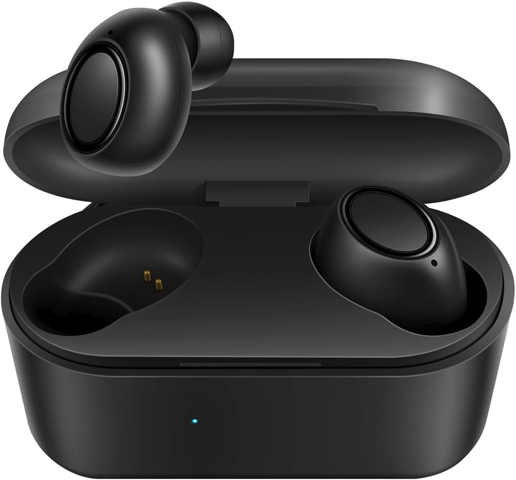 OxyBuds Bluetooth 5.0 zwarte stereo hoofdtelefoon met touch-bediening, compatibel met elke smartphone