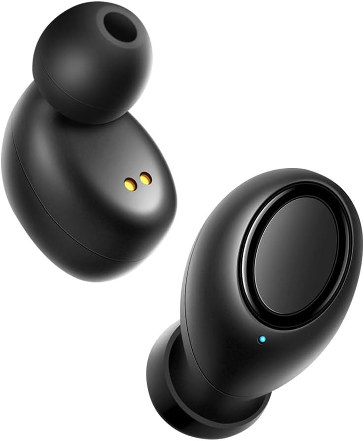 OxyBuds Bluetooth 5.0 zwarte stereo hoofdtelefoon met touch-bediening, compatibel met elke smartphone