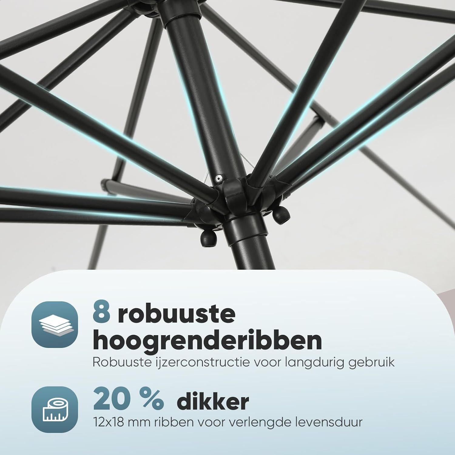 Sekey Aluminium Parasol 300 cm met UV50+ Bescherming