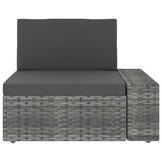 vidaXL Tweezitsbank sectioneel poly rattan grijs