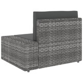 vidaXL Tweezitsbank sectioneel poly rattan grijs