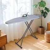 Ironing Board, Steam Ironing Board with Iron Rest, Metal Mesh Ironing Board with Non-Slip Feet for Adjustable Height, Folding Ironing Board No, Robust Ironing Board Size 133 x 34 cm