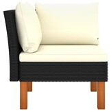 vidaXL 3-delige Loungeset poly rattan en massief eucalyptushout