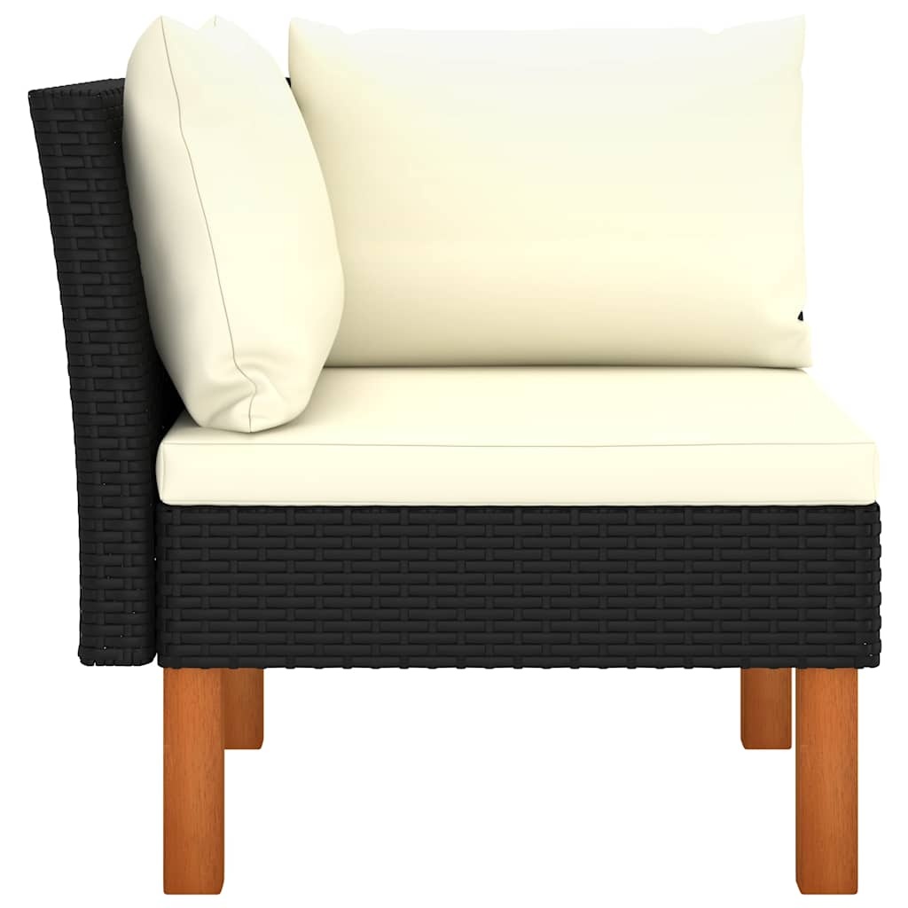 vidaXL 3-delige Loungeset poly rattan en massief eucalyptushout