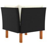 vidaXL 3-delige Loungeset poly rattan en massief eucalyptushout