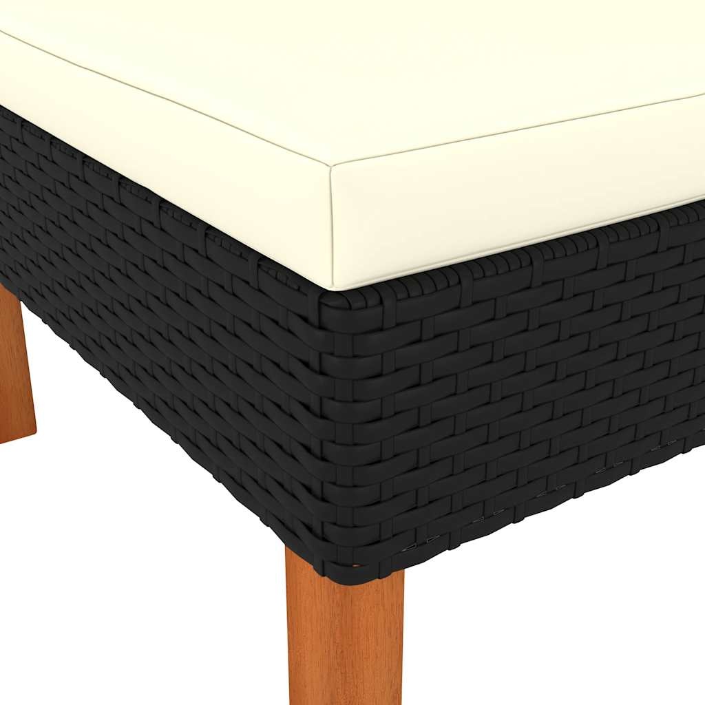 vidaXL 3-delige Loungeset poly rattan en massief eucalyptushout