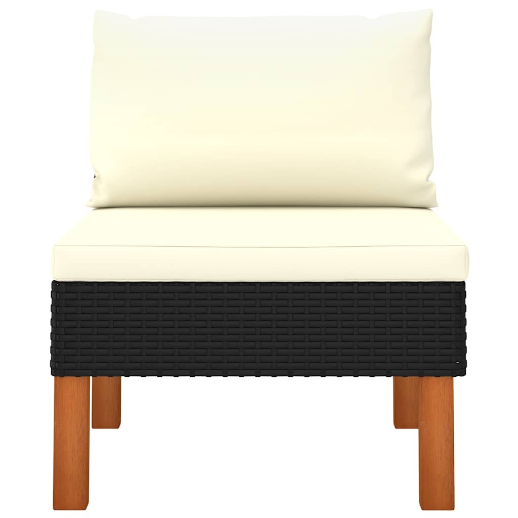vidaXL 3-delige Loungeset poly rattan en massief eucalyptushout