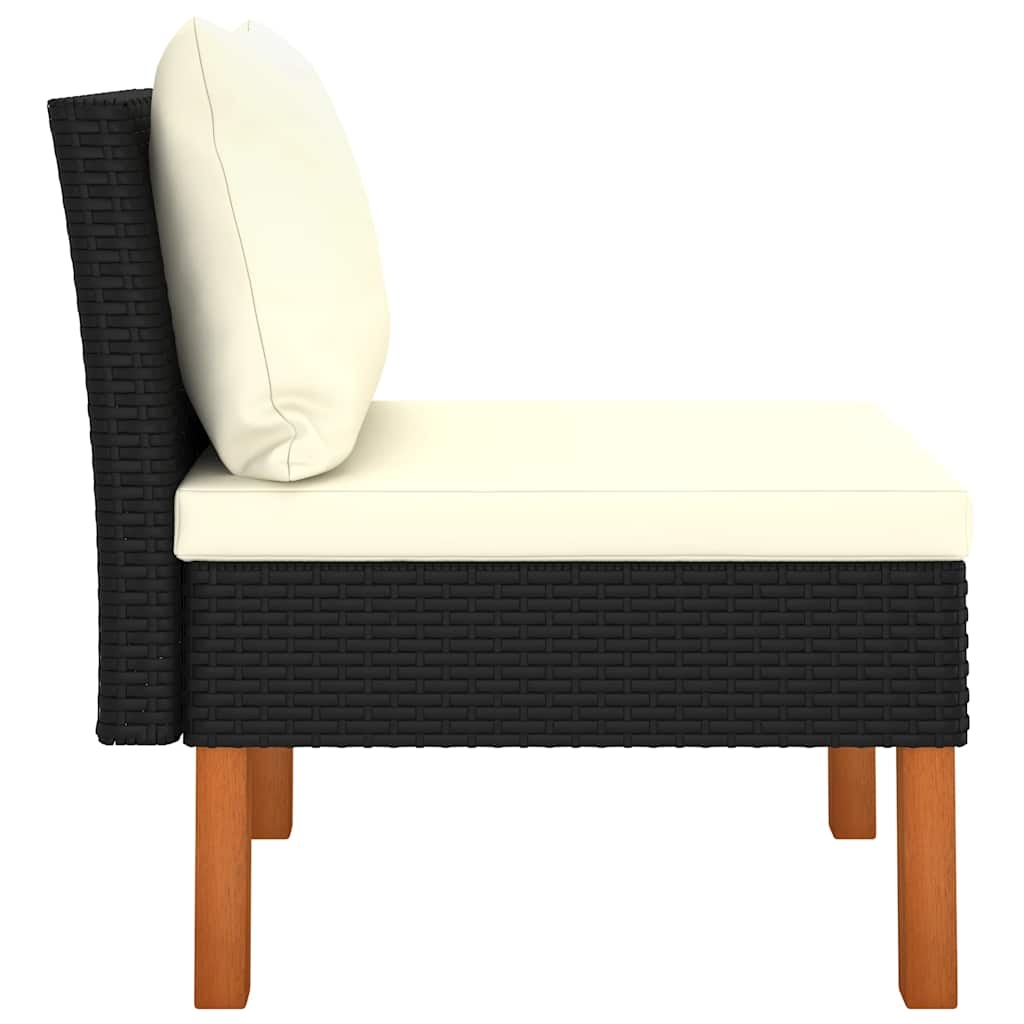 vidaXL 3-delige Loungeset poly rattan en massief eucalyptushout