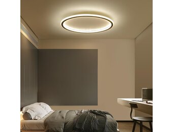 Mikeru 3000K Runde Deckenleuchte, Schlafzimmer Warmes Weiß 60cm LED-Deckenleuchten für das Badezimmer Schlanke Lampe 5cm Dicke Minimalistische Decke Licht für Wohnzimmer, Schlafzimmer - Maat 60cm