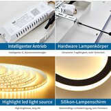 Mikeru 3000K Runde Deckenleuchte, Schlafzimmer Warmes Weiß 60cm LED-Deckenleuchten für das Badezimmer Schlanke Lampe 5cm Dicke Minimalistische Decke Licht für Wohnzimmer, Schlafzimmer - Maat 60cm