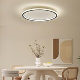 Mikeru 3000K Runde Deckenleuchte, Schlafzimmer Warmes Weiß 60cm LED-Deckenleuchten für das Badezimmer Schlanke Lampe 5cm Dicke Minimalistische Decke Licht für Wohnzimmer, Schlafzimmer - Maat 60cm