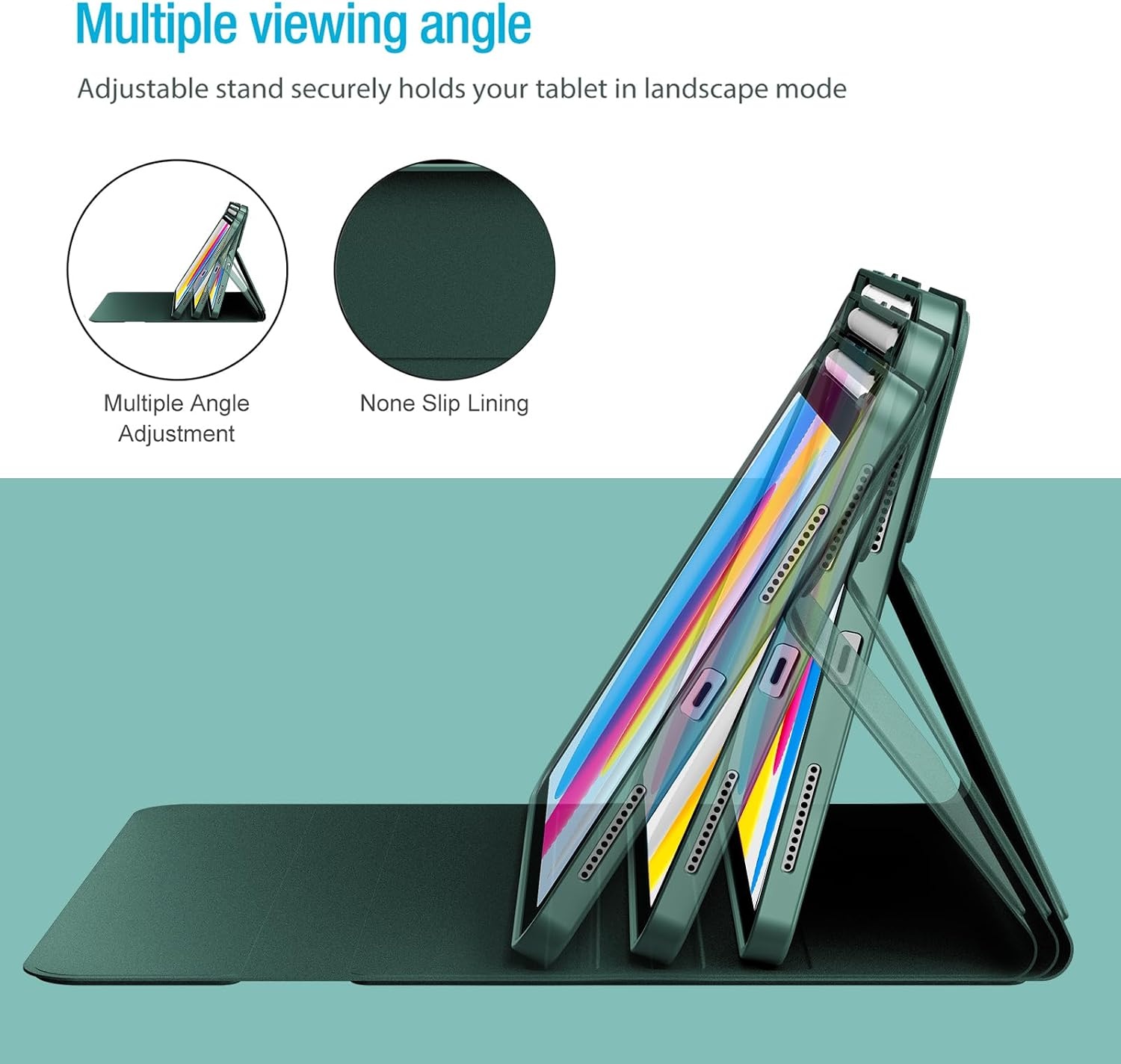 ProCase Toetsenbord Hoes met Touchpad voor iPad 11e Gen 2025 / 10e Gen 2022 - Midnight Green