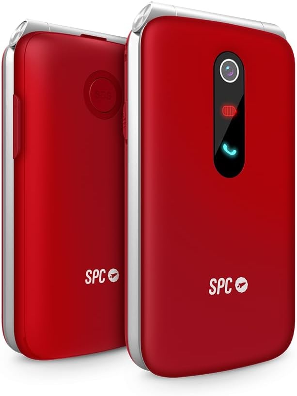 SPC Stella 3-4G Senior Mobile Phone with Flip Cover, Menu and Large Buttons, Emergency Call Button, External Configuration, Hearing Aid Compatible with 103 dB Volume, Charging Station and 3 Direct