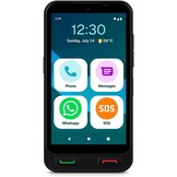 SPC Zeus 2 Smartphone voor senioren met eenvoudige modus, fysieke knoppen, XXL-symbolen, compatibel met App Care afstandsbediening en locatie, 12,7 cm (5 inch), dubbele camera, 64 GB, laadstation