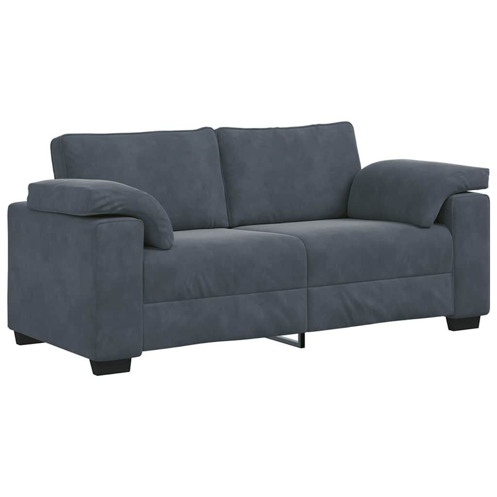 vidaXL Loveseat bank 140 cm fluweel donkergrijs
