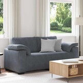 vidaXL Loveseat bank 140 cm fluweel donkergrijs