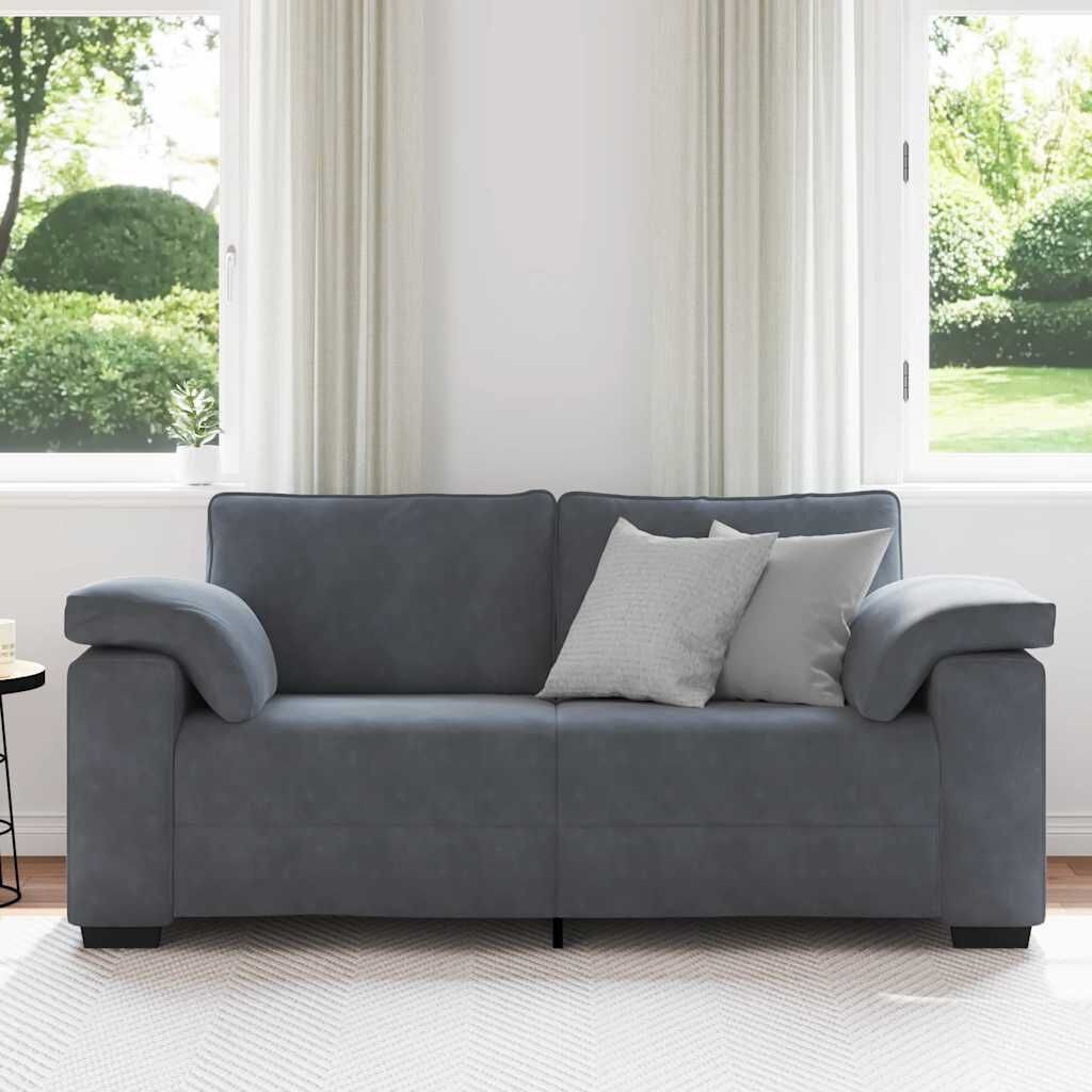 vidaXL Loveseat bank 140 cm fluweel donkergrijs