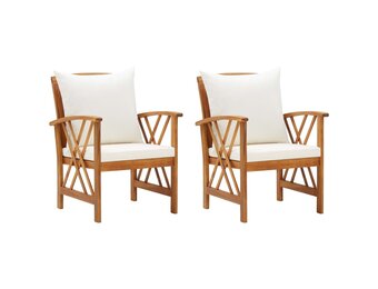 vidaXL Tuinstoelen 2 st met kussens massief acaciahout