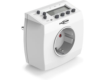 ANSMANN kookwekker, weekwekker AES5, LCD-display, 3680W, digitale kookwekker met 8 schakeltijden, toevalsfunctie, zomertijdomschakeling.