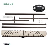 Vita5 Hangmat met Standaard en Spreidstok – 2 Persoons – incl. Bekerhouder - Afneembaar kussen – UV- en weerbestendig – Beige