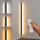 LANMOU Moderne LED Wandlamp 150 cm - Zwart - Dimbare Hoeklamp met Afstandsbediening