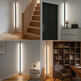 LANMOU Moderne LED Wandlamp 150 cm - Zwart - Dimbare Hoeklamp met Afstandsbediening