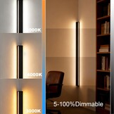 LANMOU Moderne LED Wandlamp 150 cm - Zwart - Dimbare Hoeklamp met Afstandsbediening