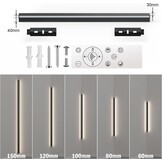 LANMOU Moderne LED Wandlamp 150 cm - Zwart - Dimbare Hoeklamp met Afstandsbediening
