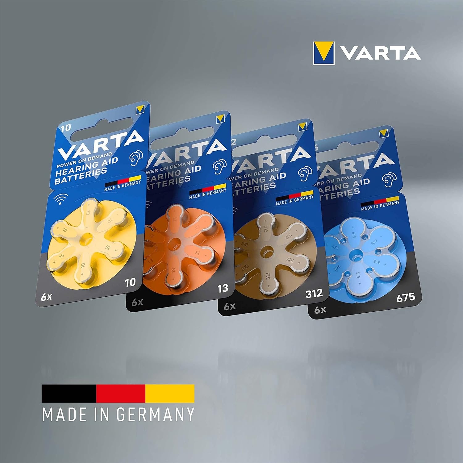 VARTA Hearing Aid Batteries Type 13 Orange, Pack of 60, Power on Demand, Hearing Aids, Hearing Aids, Hearing Aids, Made in Germany