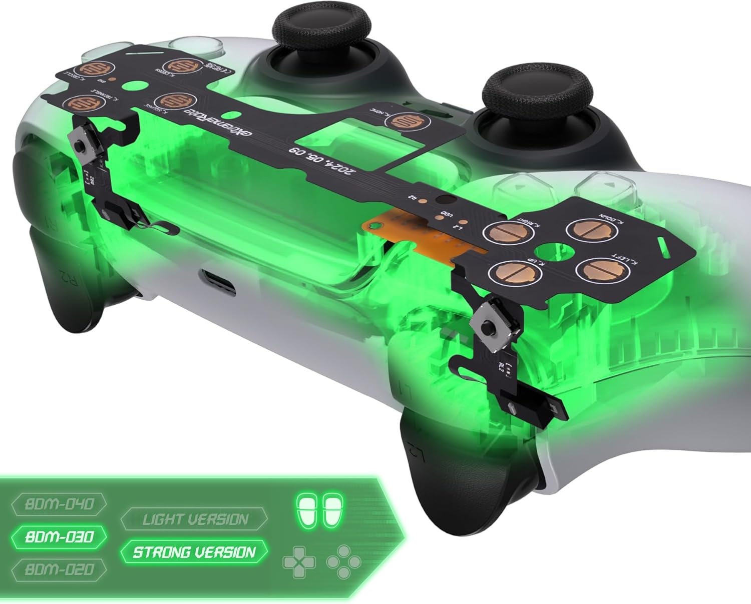 eXtremeRate Clicky Hair Trigger Kit voor ps5 Controller BDM-030,Micro Switch L2R2 Trigger Stop Ergonomische L1R1 Bumper Tactile Buttons Muisklik voor ps5 Controller BDM-030 (Sterke Versie) - Maat Sterke Versie