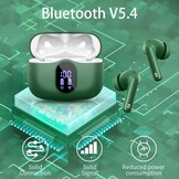 Btootos Bluetooth 5.3 hoofdtelefoon, draadloos, met 4 ENC-ruisonderdrukking, microfoon, bluetooth, hifi, stereogeluid, 36 uur speeltijd, IP7 waterdicht, led-display, touch-bediening