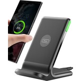 INIU Draadloze oplader, 15 W snellaadstandaard, draadloos laadstation, Qi-gecertificeerd, oplader, compatibel met iPhone 12, 11 Pro Max, Xr, Xs X, 8, Samsung Galaxy S21, S20, S10, S9, S8